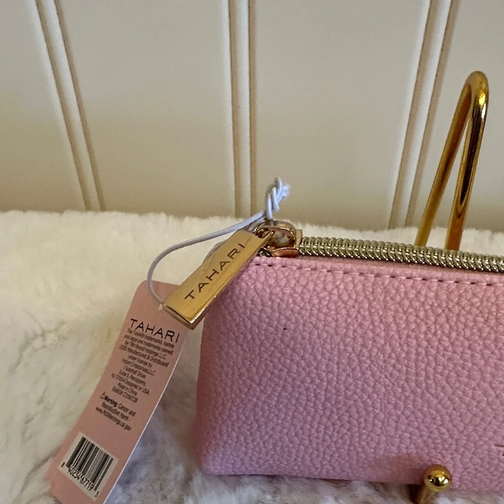 Tahari Lip Care Set with Pink and Gold Accents and Pink Case